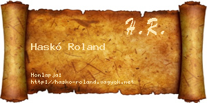 Haskó Roland névjegykártya